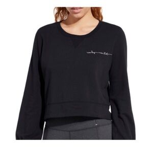 CALIA Black Cropped Pullover